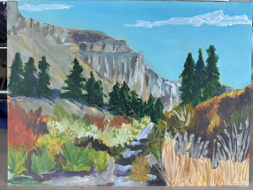 Pipestone Canyon in Fall, acrylic on canvas, by Shannon Huffman Polson